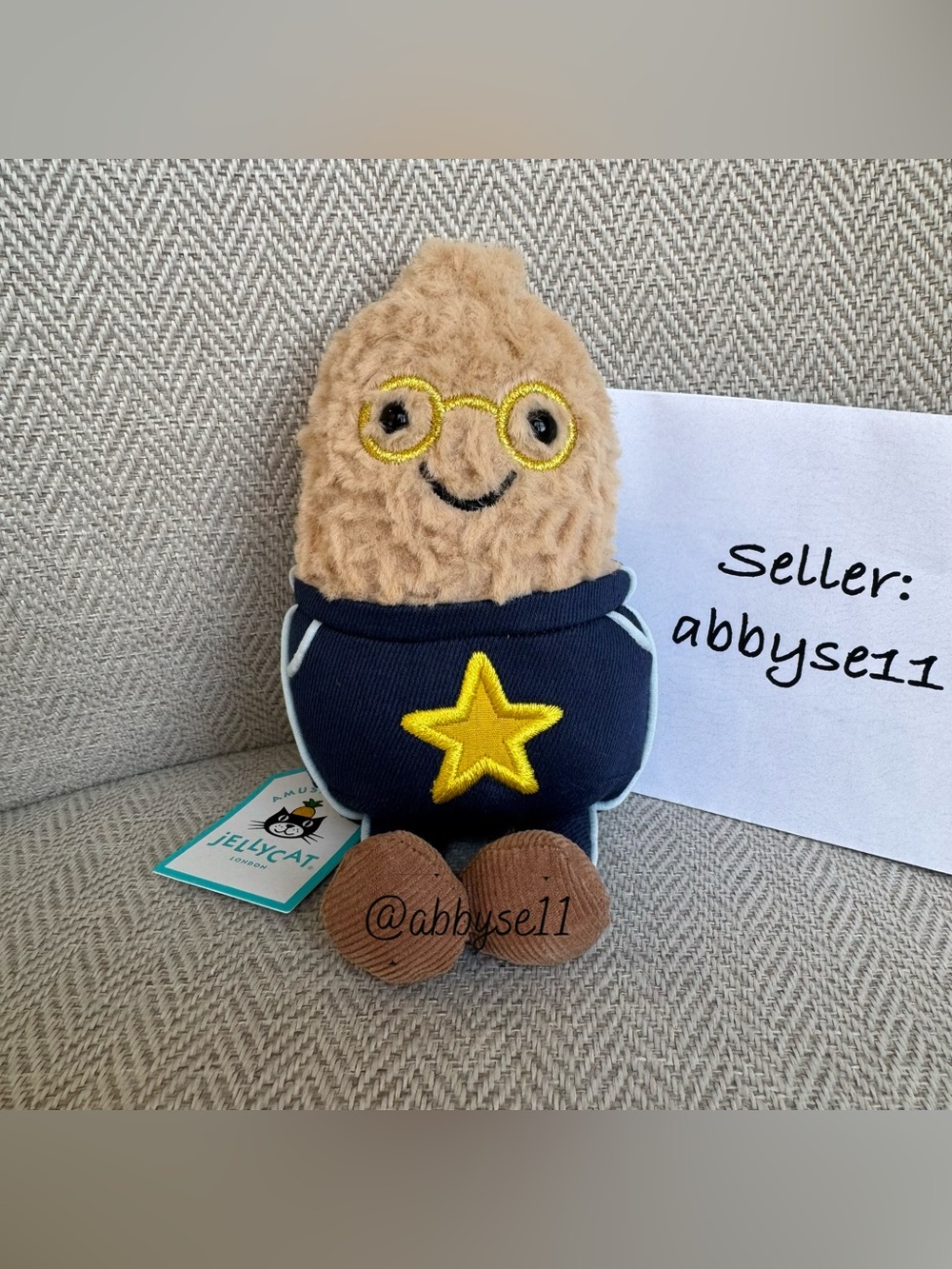 Jellycat Amuseables Peanut Star Student Outfit - Authentic - BNWT - Fast Ship